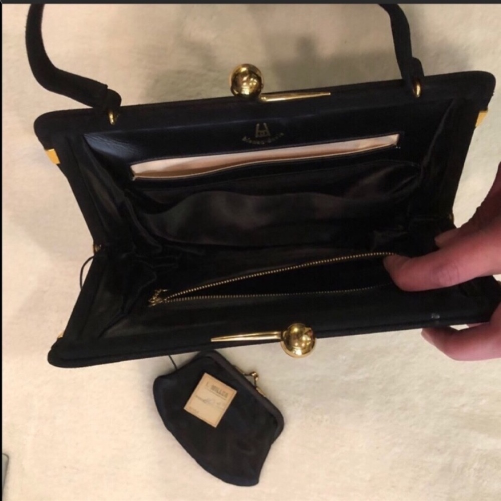 Bienen-Davis Suede Velvet Feel Vintage Evening Bag - Picture 5 of 8